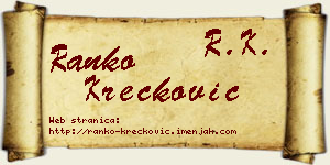 Ranko Krečković vizit kartica